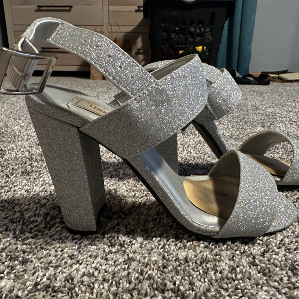 Jordan Silver Glitter Women's Heels